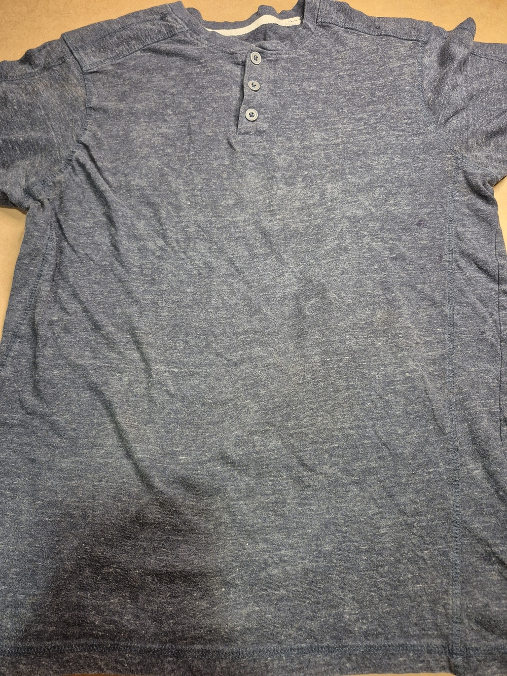 Casual Heather Navy Short-Sleeve Henley Shirt 4089/5